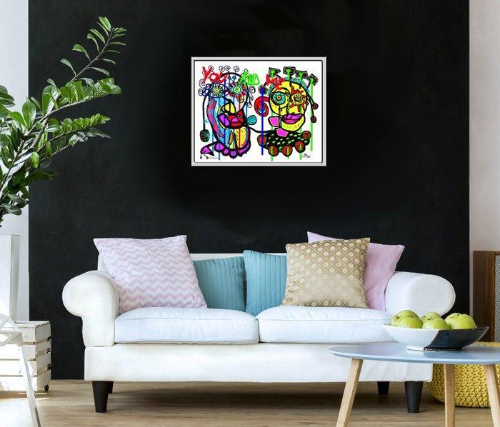 Paul Kostabi (1962) & Giuseppe Fortunato (1956) - KF1725, Antiek en Kunst, Kunst | Designobjecten