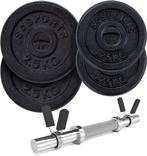 ScSPORTS® Halterset - 10kg, 1/2 korte halterstangen, staal,, Verzenden, Nieuw