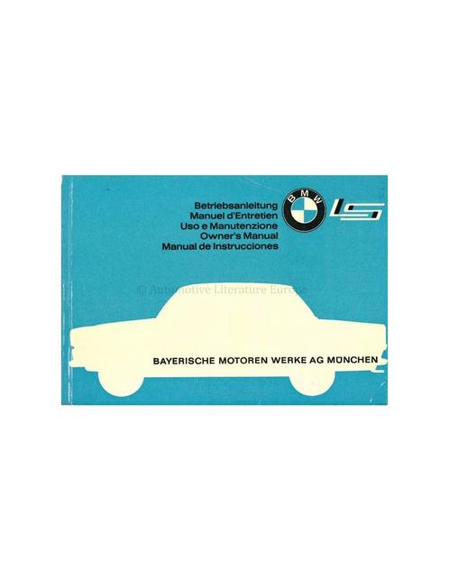 1964 BMW LS INSTRUCTIEBOEKJE, Autos : Divers, Modes d'emploi & Notices d'utilisation