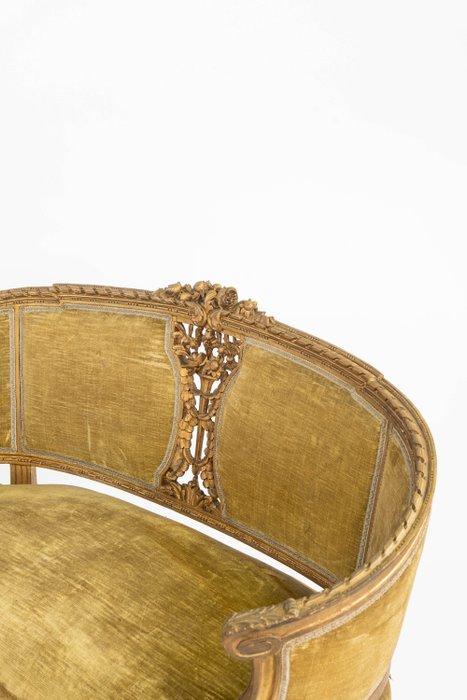 Sofa - Hout, Fluweel - LUIGI XVI stijl, Antiek en Kunst, Antiek | Overige Antiek