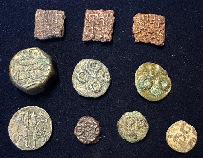 Oud-India. Shunga Dynasty, Satavahana Empire, Mughal Empire., Postzegels en Munten, Munten | Europa | Niet-Euromunten