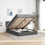 vidaXL Bed met matras 140x190 cm stof donkergrijs, Huis en Inrichting, Slaapkamer | Bedden, Verzenden, Nieuw