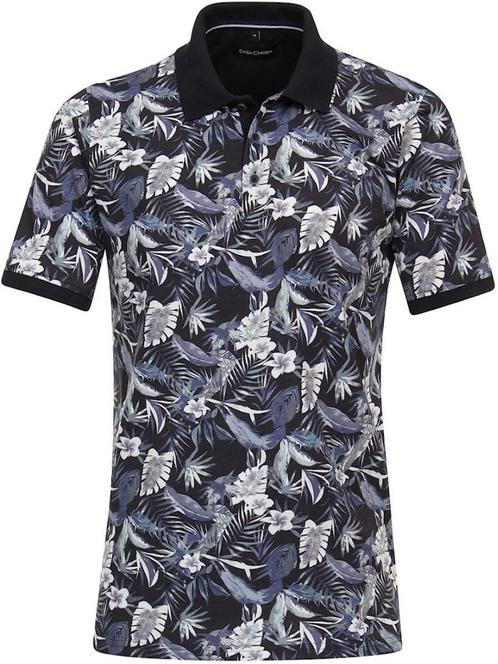 Casa Moda Poloshirt Met Bloemmotief 944256500-105 Blauw, Kleding | Heren, T-shirts, Verzenden