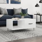 vidaXL Salontafel 90x50x40 cm bewerkt hout hoogglans wit, Huis en Inrichting, Tafels | Salontafels, Verzenden, Nieuw
