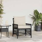 vidaXL Ligbed met Kussens Zwart 60x70x78 cm Poly Rattan, Verzenden, Nieuw