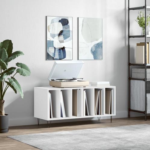 vidaXL Platenkast 100x38x48 cm bewerkt hout wit, Huis en Inrichting, Woonaccessoires | Cd- en Dvd-rekken, Nieuw, Verzenden
