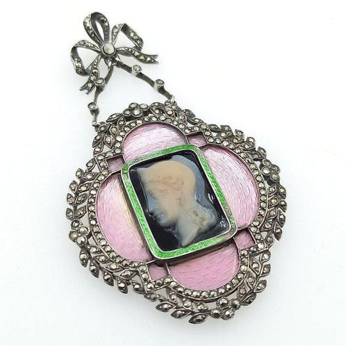 Sans Prix de Réserve - Pendentif Argent, Camée - Motif, Handtassen en Accessoires, Antieke sieraden