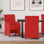 vidaXL Eetkamerstoelen met wielen 2 pcs Rood 58 x 65 x 98 cm, Huis en Inrichting, Verzenden, Nieuw