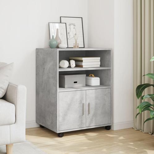 vidaXL Rolkast 60x48x81 cm bewerkt hout betongrijs, Huis en Inrichting, Kasten | Overige, Nieuw, Verzenden