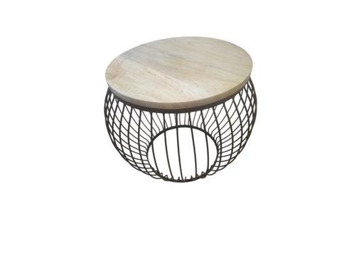 Veiling - Salontafel Mangohout-Industrieel -65 x 65 x 51 cm, Huis en Inrichting, Tafels | Salontafels