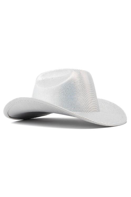 Cowboyhoed Strepen Zilver Zilveren Gestreepte Cowboy Western, Kleding | Dames, Carnavalskleding en Feestkleding, Nieuw, Ophalen of Verzenden