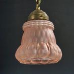 Lamp - Franse Art Deco hanglamp met gesatineerde glazen kap