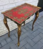 Bijzettafel - Kunststof - Bijzettafeltje met rood blad en, Antiek en Kunst