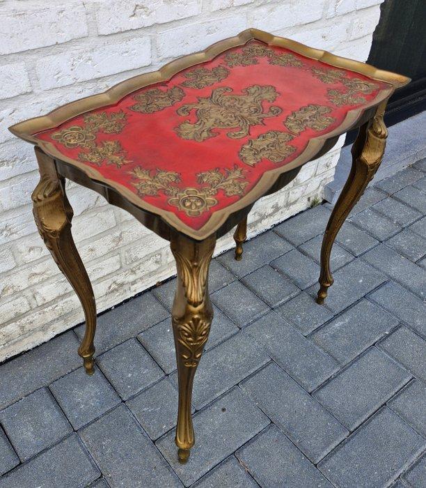 Bijzettafel - Kunststof - Bijzettafeltje met rood blad en, Antiek en Kunst, Curiosa en Brocante