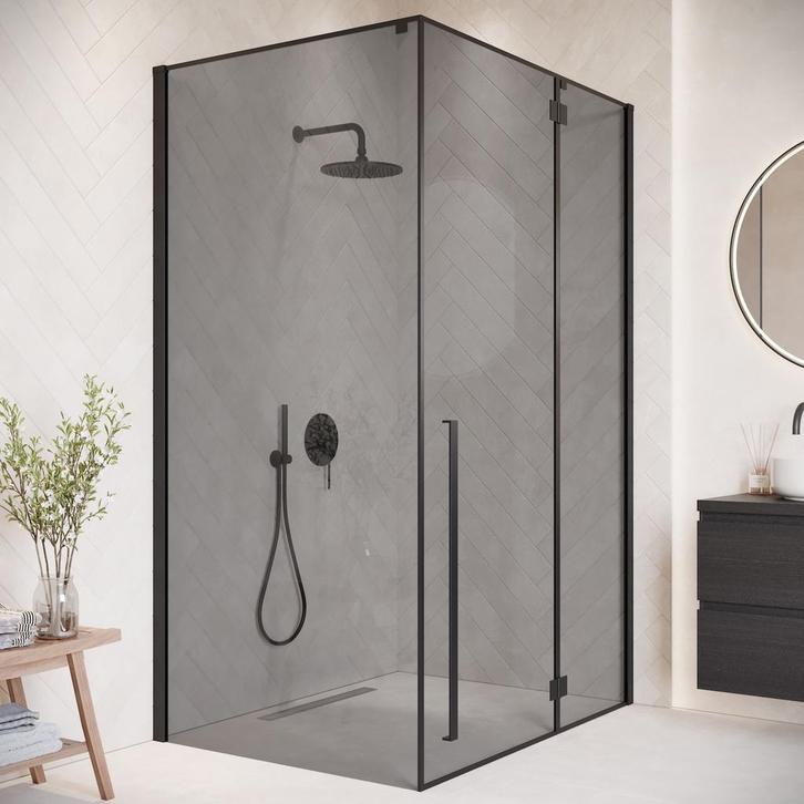 Douchecabine Vancouver 90 x 120 x 190 cm Zwart Rookglas, Doe-het-zelf en Bouw, Sanitair, Nieuw, Verzenden