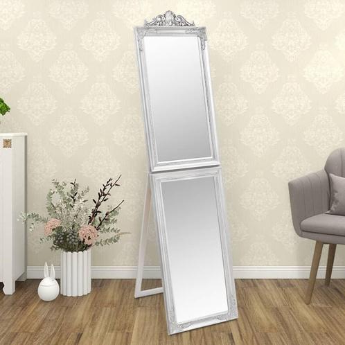 vidaXL Spiegel vrijstaand 40x160 cm wit zilverkleurig, Maison & Meubles, Accessoires pour la Maison | Miroirs, Envoi