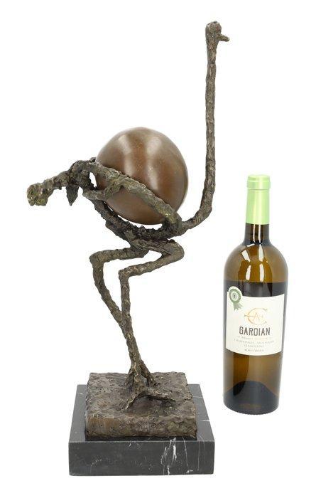 sculptuur, Ostrich - 48 cm - Brons, Marmer, Antiquités & Art, Curiosités & Brocante