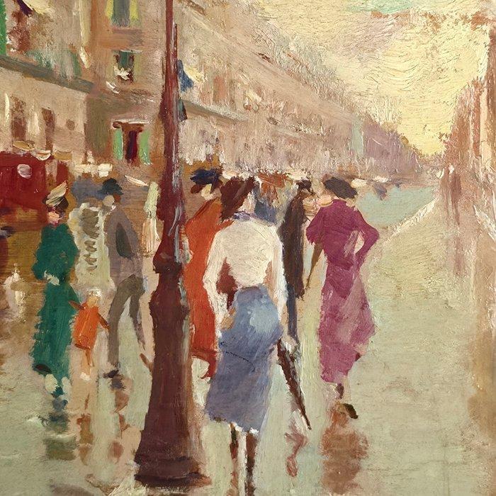 Francesco Cangiullo (1884-1977) - Boulevard a Parigi, Antiquités & Art, Art | Peinture | Classique
