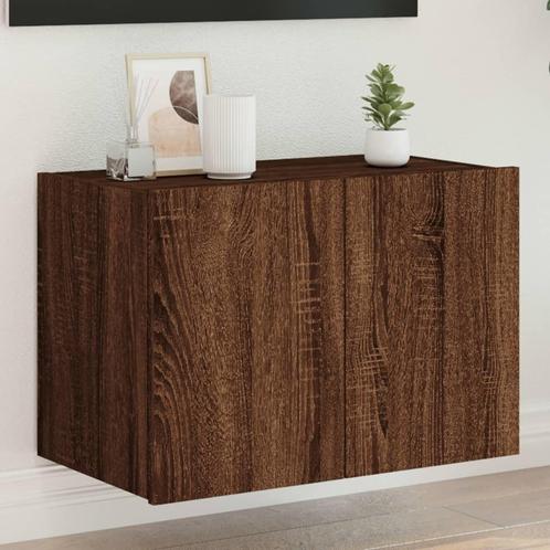 vidaXL Tv-wandmeubel met LED-verlichting 60x35x41 cm bruin, Huis en Inrichting, Kasten |Televisiemeubels, Nieuw, Verzenden