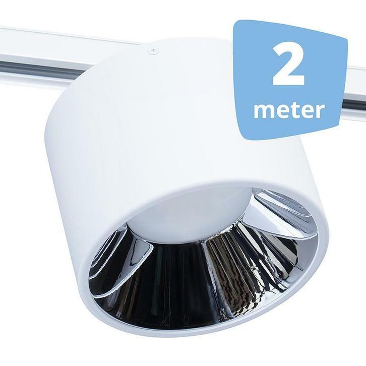 *TIP*  LED midden RAILVERLICHTING BUSS wit 2 SPOTS + 2M RAI, Huis en Inrichting, Lampen | Spots, Ophalen of Verzenden