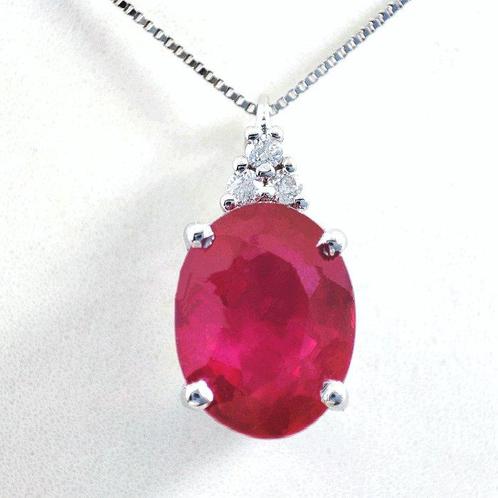 Zonder Minimumprijs - Ketting met hanger - 18 karaat Witgoud, Handtassen en Accessoires, Antieke sieraden