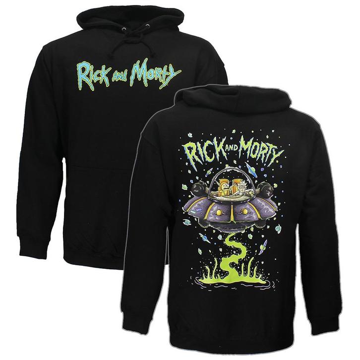 Rick and Morty Sweater Spacecruiser Pullover Hoodie Zwart -, Kleding | Heren, Truien en Vesten