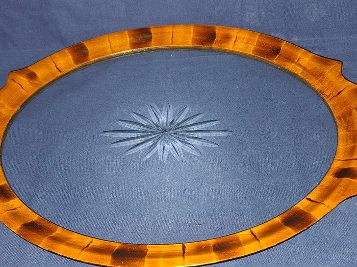 Plateau (2) - Bois avec plateau en verre poli, Antiquités & Art, Art | Objets design