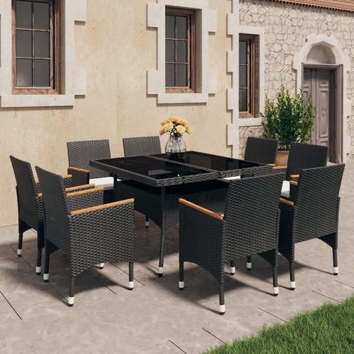 vidaXL Ensemble à Manger de jardin 9 pcs résine tressée, Jardin & Terrasse, Ensembles de jardin, Neuf, Envoi