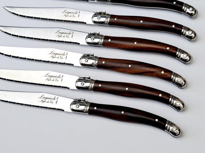 Laguiole - 12x Steak Knives - Dark Brown - style de -, Antiek en Kunst, Antiek | Keukengerei