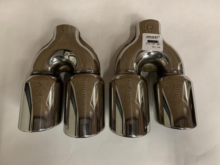 rvs dubbel 3,5 inch Uitlaat sierstukken set R + L, Auto-onderdelen, Uitlaatsystemen, Nieuw, Ophalen of Verzenden