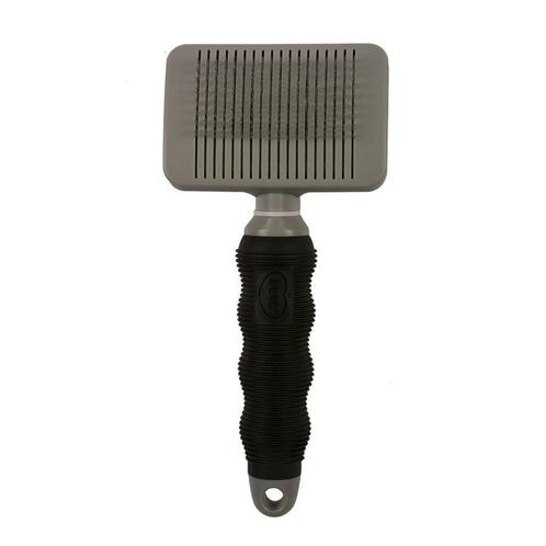 Duvo Slickerborstel zelfreinigend Large Zwart/grijs, Dieren en Toebehoren, Overige Dieren-accessoires, Nieuw