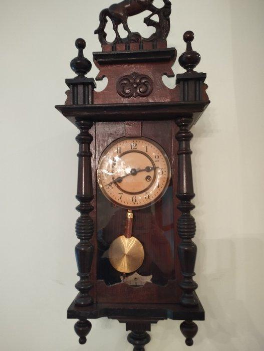 Regulateur wandklok Victoriaanse stijl Hout, Messing -, Antiek en Kunst, Antiek | Klokken