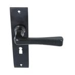 Deurklink Mitchell ijzer zwart op Kortschild SL56, Nieuw, Overige materialen, Klink of Kruk