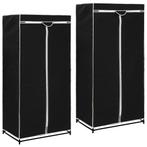 vidaXL Kledingkasten 2 st 75x50x160 cm zwart, Huis en Inrichting, Verzenden, Nieuw