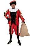 Piet plush zwart en rood kostuum (Pieten kostuums)