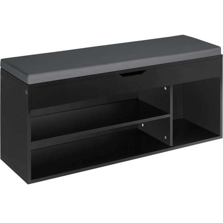 tectake Schoenenkast Natalya met zitkussen 104x30x49cm - zwa, Huis en Inrichting, Kasten | Schoenenkasten, Verzenden