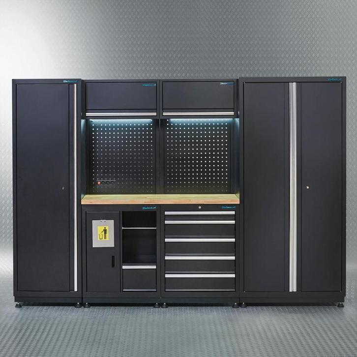 Datona Werkplaatsinrichting PREMIUM met eiken werkblad 285, Doe-het-zelf en Bouw, Werkbanken, Ophalen of Verzenden