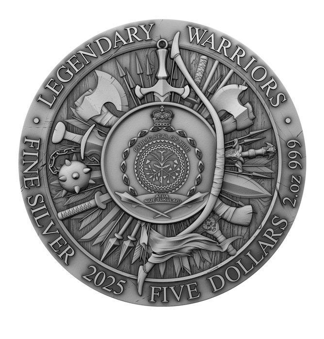 Niue. 5 Dollars 2025 – Leonidas I – 2 oz Silver coin – Ag, Postzegels en Munten, Munten | Europa | Niet-Euromunten