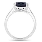 Ring - 14 karaat Witgoud - 4.33ct. tw. Saffier - Diamant, Handtassen en Accessoires, Ringen, Nieuw