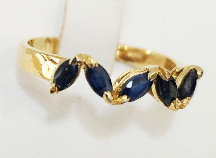 Ring - 18 karaat Geel goud - 0.20ct. tw. Saffier - Saffier, Handtassen en Accessoires, Ringen