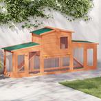 vidaXL Konijnenhok voor buiten met daken groot hout, Dieren en Toebehoren, Verzenden, Nieuw