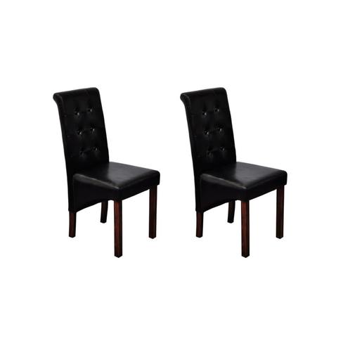 vidaXL Chaises à manger lot de 2 noir similicuir, Maison & Meubles, Chaises, Neuf, Envoi