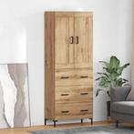 vidaXL Highboard met lade 2 pcs Artisan Eiken Bewerkt hout, Huis en Inrichting, Verzenden, Nieuw