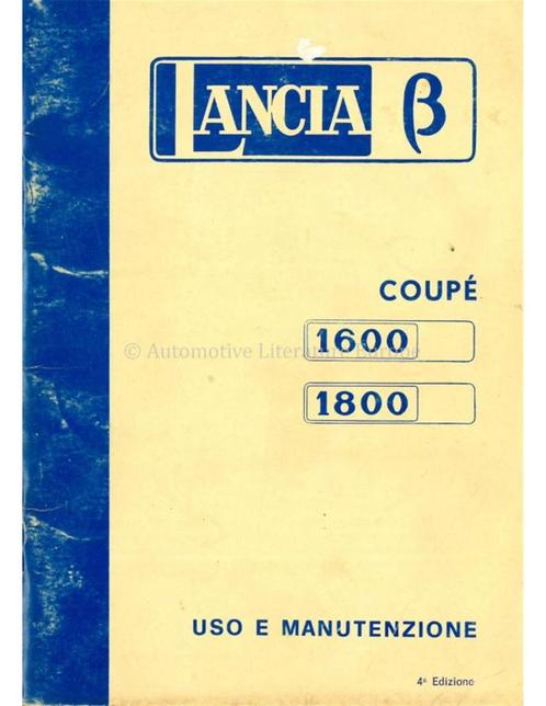 1975 LANCIA BETA COUPÉ INSTRUCTIEBOEKJE ITALIAANS, Autos : Divers, Modes d'emploi & Notices d'utilisation
