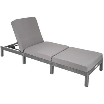 tectake Wicker ligbed Sofia - grijs, Tuin en Terras, Verzenden, Nieuw