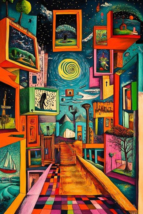 Felix van Horst (1988) - Infinite Interiors (XXL), Antiek en Kunst, Kunst | Schilderijen | Modern
