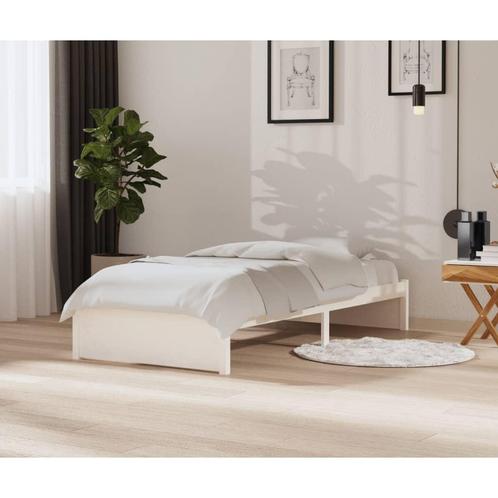 vidaXL Bedframe massief hout wit 90x200 cm, Huis en Inrichting, Slaapkamer | Bedden, Nieuw, Verzenden