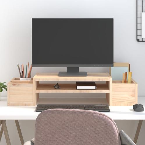 vidaXL Monitorstandaard 70x27,5x15 cm massief grenenhout, Computers en Software, Overige Computers en Software, Nieuw, Verzenden