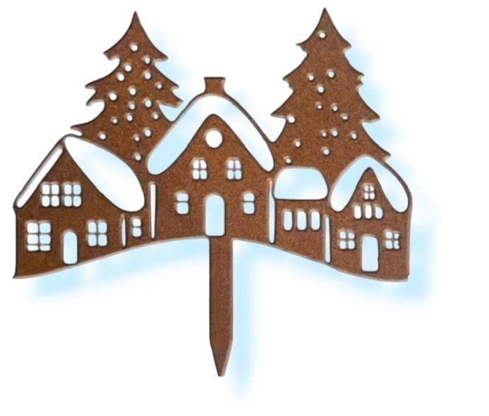 Kerstdecoratie - Winter House - Staal, Antiquités & Art, Art | Objets design