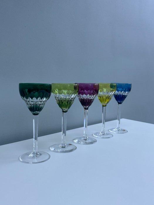 Val Saint Lambert - Verre à vin (5) - Tilly tl Esneux -, Antiquités & Art, Antiquités | Verre & Cristal